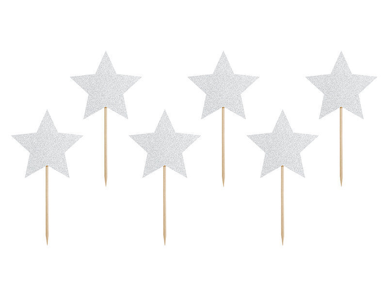 Tikukaunistused Unicorn Stars, 11,5 cm, 1 karp/50 pk (1 pk/6 tk) hind ja info | Ühekordsed nõud | kaup24.ee