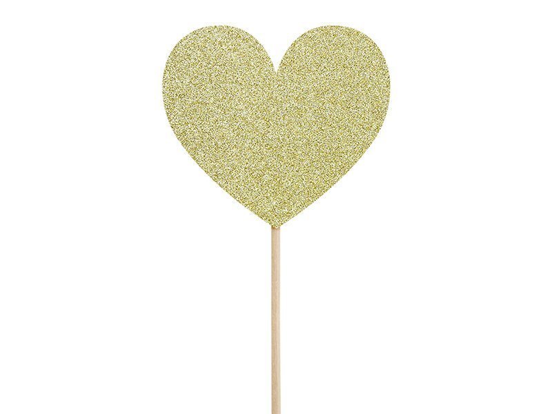 Tikukaunistused Sweet Love Hearts gold, 11 cm (1 pk/6 tk) hind ja info | Ühekordsed nõud | kaup24.ee