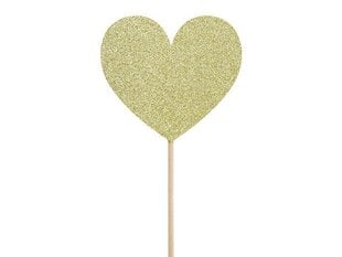 Tikukaunistused Sweet Love Hearts gold, 11 cm, 1 karp/50 pk (1 pk/6 tk) цена и информация | Праздничная одноразовая посуда | kaup24.ee