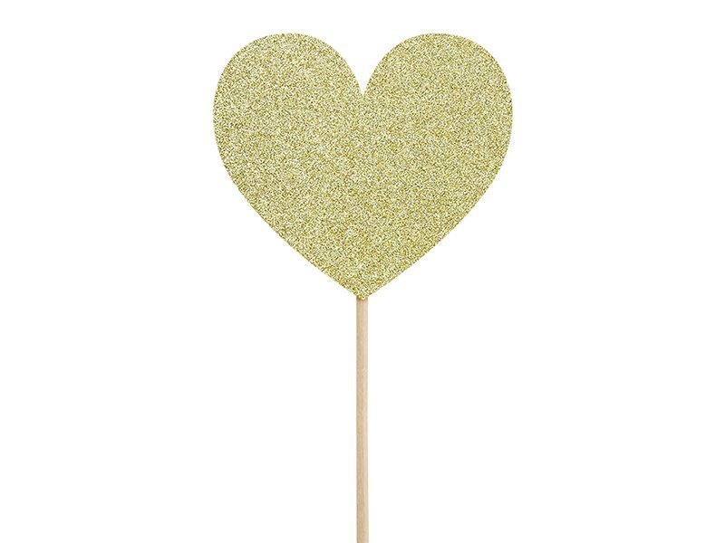 Tikukaunistused Sweet Love Hearts gold, 11 cm, 1 karp/50 pk (1 pk/6 tk) hind ja info | Ühekordsed nõud | kaup24.ee