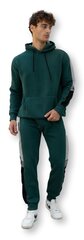 Meeste roheline komplekt valge triibuga Core цена и информация | Мужская спортивная одежда | kaup24.ee