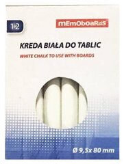 Koolikriidid, ümarad, 12 tk, valge цена и информация | Принадлежности для рисования, лепки | kaup24.ee