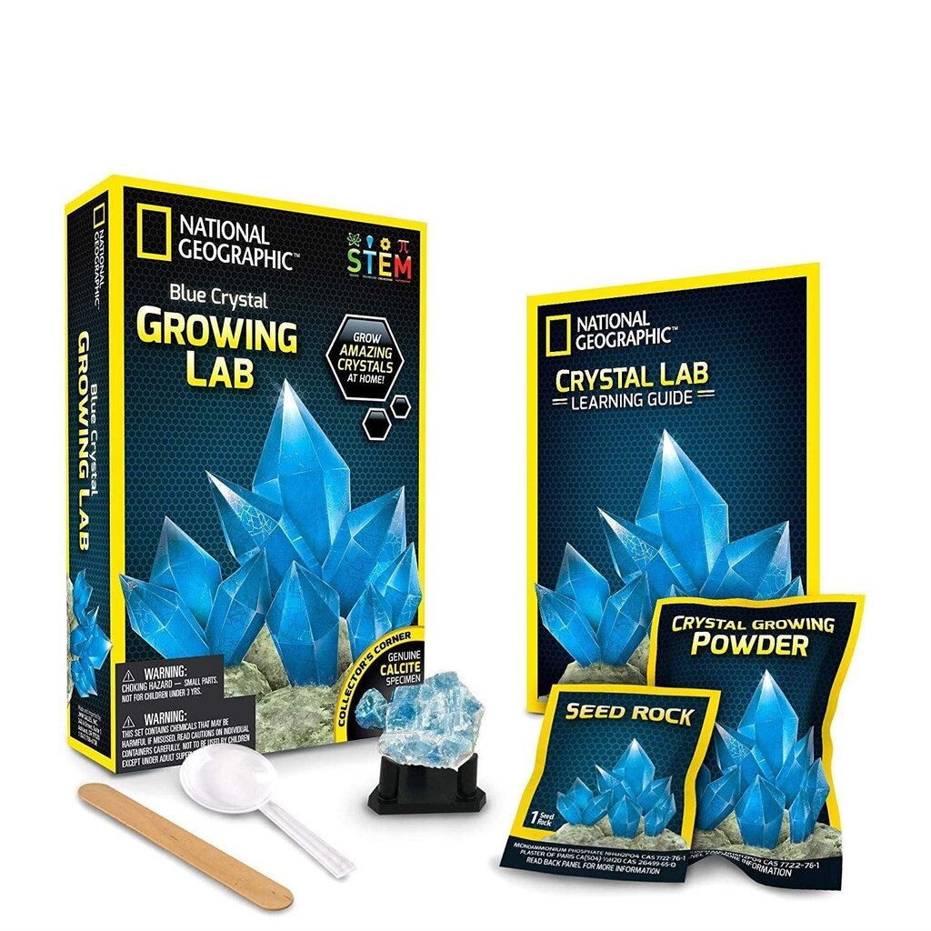 Teadusmäng Kristalli kasvatamine National Geographic Crystal Grow Blue, NGBCRYSTAL hind ja info | Arendavad mänguasjad | kaup24.ee