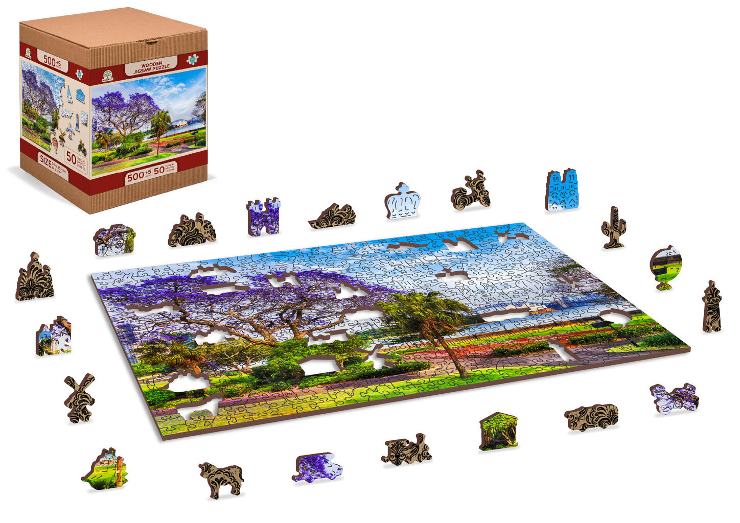 Puidust erikujuliste tükkidega pusle Wooden Puzzle Sydney, Spring – 505 pcs hind ja info | Pusled | kaup24.ee