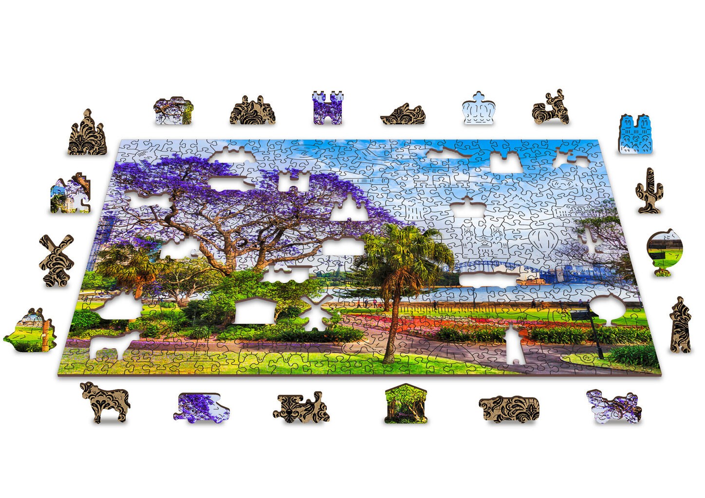 Puidust erikujuliste tükkidega pusle Wooden Puzzle Sydney, Spring – 505 pcs hind ja info | Pusled | kaup24.ee