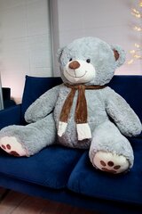 Плюшевый медведь Рудольф 135 см, Серый цена и информация | Мягкие игрушки | kaup24.ee