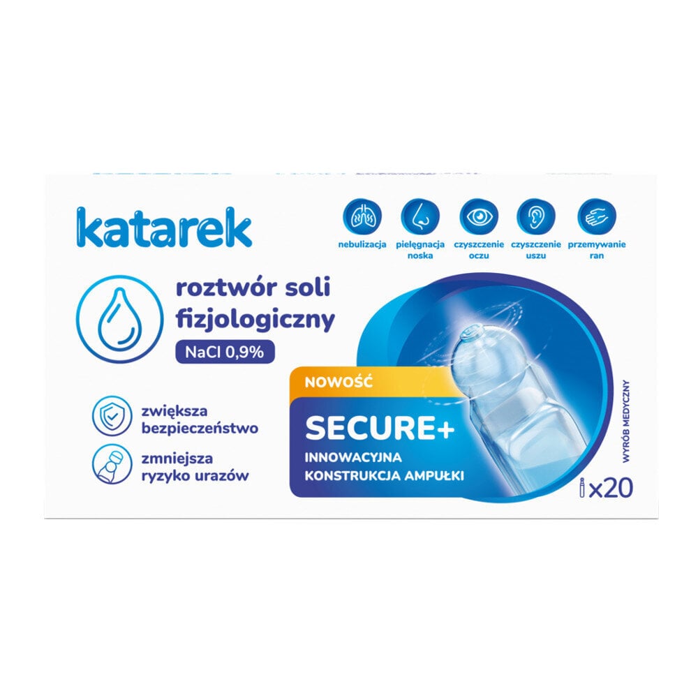 KATAREK SECURE+ Füsioloogiline soolalahus NaCl ampullides 20x5ml hind ja info | Tervishoiutooted | kaup24.ee