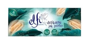 Салфетки гигиенические без запаха Elfi - 4-слойные, компактная упаковка 10 х 10 штук цена и информация | Влажные салфетки | kaup24.ee