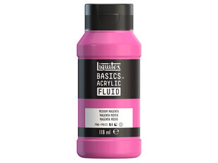 Akrüülvärv Basics Fluid 118ml 500 medium magenta hind ja info | Kunstitarbed, voolimise tarvikud | kaup24.ee