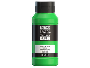 Akrüülvärv Basics Fluid 118ml 985 fluorescent green hind ja info | Kunstitarbed, voolimise tarvikud | kaup24.ee