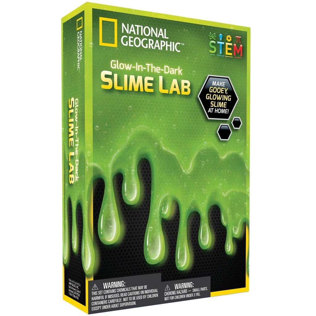 Lima komplekt National Geographic Slime, NGSLIME, roheline цена и информация | Kunstitarbed, voolimise tarvikud | kaup24.ee