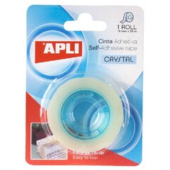 Клейкая лента APLI CRYSTAL, 19 мм х 33 м, экстрапрозрачная (2 шт.) цена и информация | Канцелярские товары | kaup24.ee