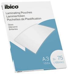 Lamineerimisümbrikud Ibico, A3, 303x426 mm, 75 mikronit, läikiv, 100 tk (1 pakk) hind ja info | Kirjatarbed | kaup24.ee