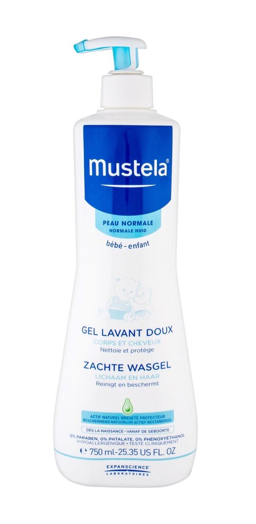 Puhastav geel Mustela Delicate Cleansing lastele 750 ml цена и информация | Laste ja ema kosmeetika | kaup24.ee