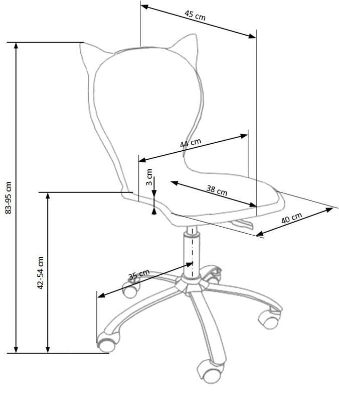 Noorte töötool Kitty 2, valge/roosa цена и информация | Kontoritoolid | kaup24.ee