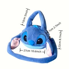 'Autoriseeritud Disney Stitch Plush Bag, armas ja kohev multikas tõmblukuga crossbody kott. Kawaii ja kaasaskantav käekott, ideaalne sünnipäeva- või jõulukingiks.' hind ja info | Koolikotid, sussikotid | kaup24.ee