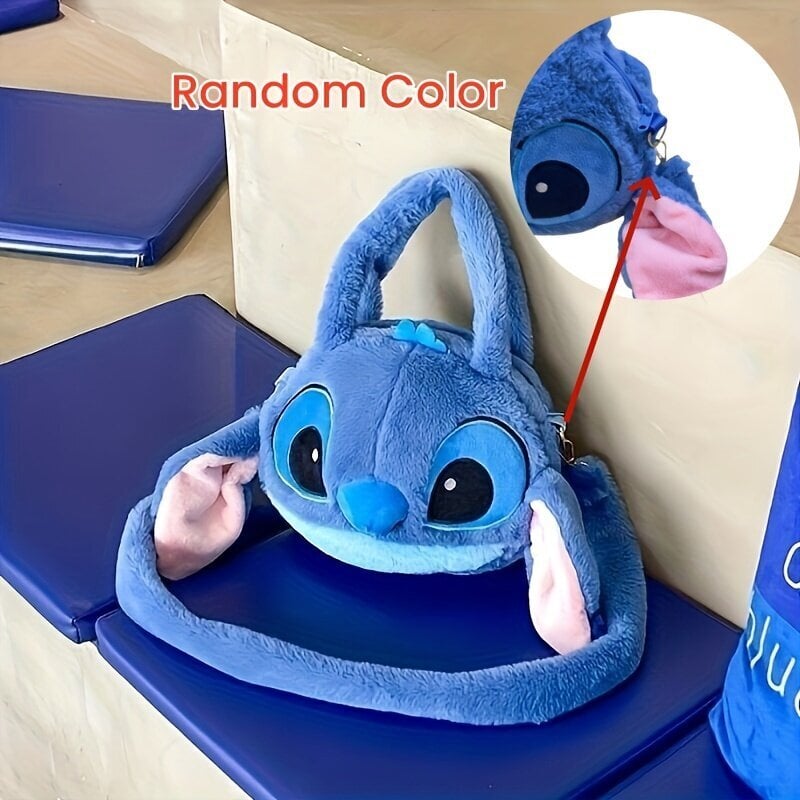 'Autoriseeritud Disney Stitch Plush Bag, armas ja kohev multikas tõmblukuga crossbody kott. Kawaii ja kaasaskantav käekott, ideaalne sünnipäeva- või jõulukingiks.' hind ja info | Koolikotid, sussikotid | kaup24.ee