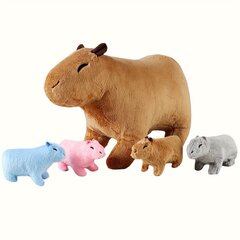 'Kawaii simuleeritud loom Capybara plüüsis mänguasi 4 beebi pehme kõhuga Armsad Capybara plüüsnukud, topitud loomad lastele – loomade kingituseks plüüsist padjad lastele sünnipäevakingitused' hind ja info | Pehmed mänguasjad | kaup24.ee