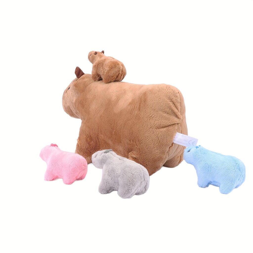 'Snuggly Cute Capybara Family Plush mänguasjade komplekt – pehme polüestri segu, ideaalne lastele ja loomasõpradele, ideaalne mängukaaslane ja kingitus, vanuses 0-3 aastat.' hind ja info | Pehmed mänguasjad | kaup24.ee