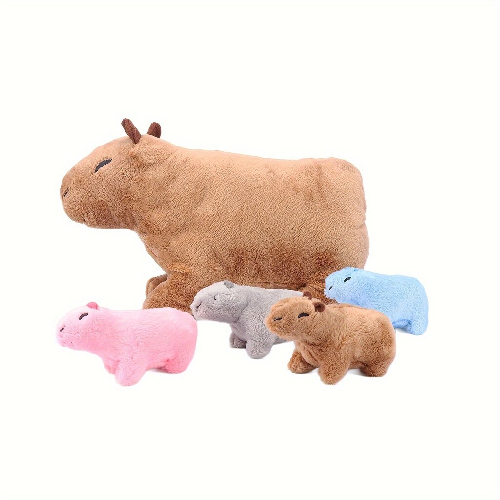 'Snuggly Cute Capybara Family Plush mänguasjade komplekt – pehme polüestri segu, ideaalne lastele ja loomasõpradele, ideaalne mängukaaslane ja kingitus, vanuses 0-3 aastat.' hind ja info | Pehmed mänguasjad | kaup24.ee