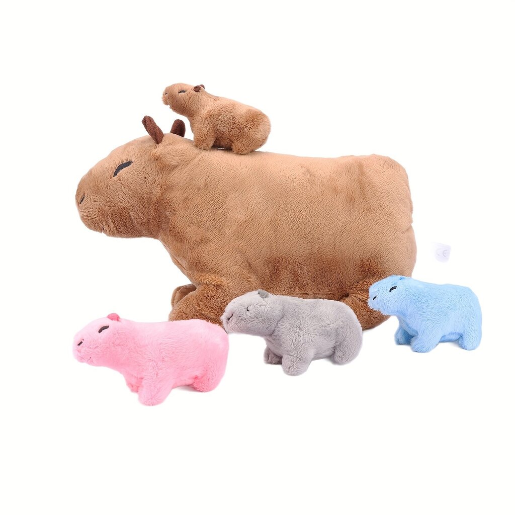 'Snuggly Cute Capybara Family Plush mänguasjade komplekt – pehme polüestri segu, ideaalne lastele ja loomasõpradele, ideaalne mängukaaslane ja kingitus, vanuses 0-3 aastat.' hind ja info | Pehmed mänguasjad | kaup24.ee