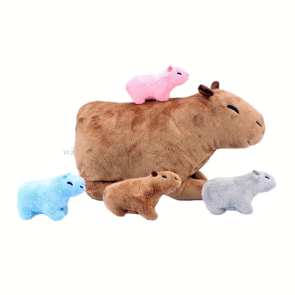 'Snuggly Cute Capybara Family Plush mänguasjade komplekt – pehme polüestri segu, ideaalne lastele ja loomasõpradele, ideaalne mängukaaslane ja kingitus, vanuses 0-3 aastat.' hind ja info | Pehmed mänguasjad | kaup24.ee