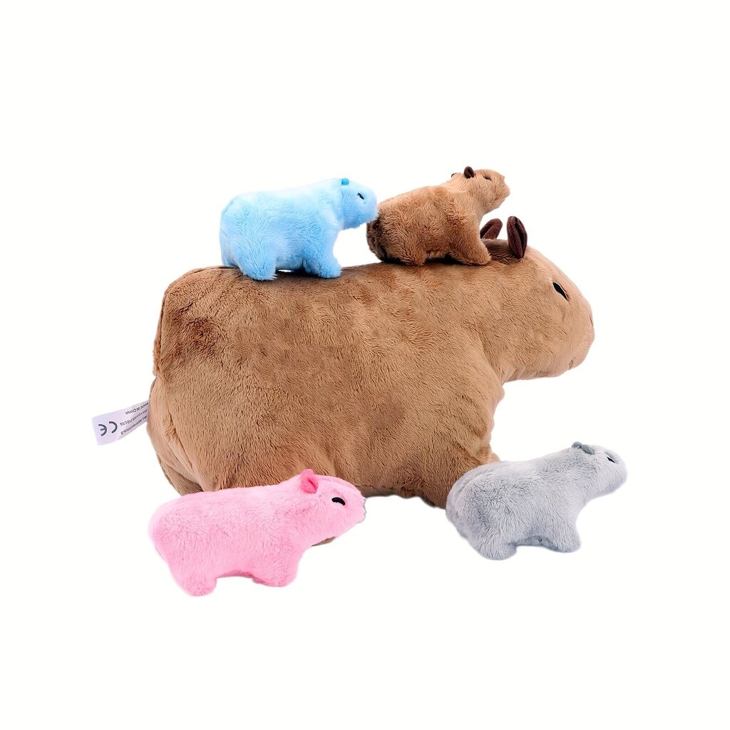 'Snuggly Cute Capybara Family Plush mänguasjade komplekt – pehme polüestri segu, ideaalne lastele ja loomasõpradele, ideaalne mängukaaslane ja kingitus, vanuses 0-3 aastat.' hind ja info | Pehmed mänguasjad | kaup24.ee