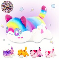 'KaiMao AF® 61 tk 9,8 tolli Goddess Cat Plush + 60 kleebised - Meemeows Cat Plush Collection - 100% polüestrist plüüsist tikitud padi - kogutav kassi topisloom' hind ja info | Pehmed mänguasjad | kaup24.ee