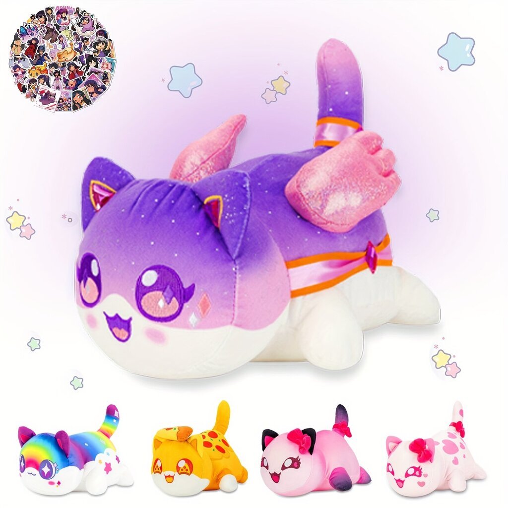 'KaiMao AF® 61 tk 9,8 tolli Goddess Cat Plush + 60 kleebised - Meemeows Cat Plush Collection - 100% polüestrist plüüsist tikitud padi - kogutav kassi topisloom' цена и информация | Pehmed mänguasjad | kaup24.ee