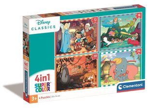 Clementoni 4in1 pusle Disney Classic 21523 цена и информация | Пазлы | kaup24.ee