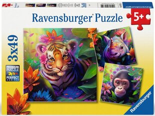 ravensburgeri pusle 3x49 tk džunglilapsed hind ja info | Pusled | kaup24.ee