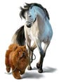 Наклейка для детского интерьера Собака и конь