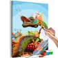 Maalimine numbrite järgi Värviline draakon 60x40 cm hind ja info | Maalid numbri järgi | kaup24.ee