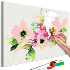 Tee ise - maal lõuendil - Värvilised lilled 60x40 cm hind ja info | Maalid numbri järgi | kaup24.ee