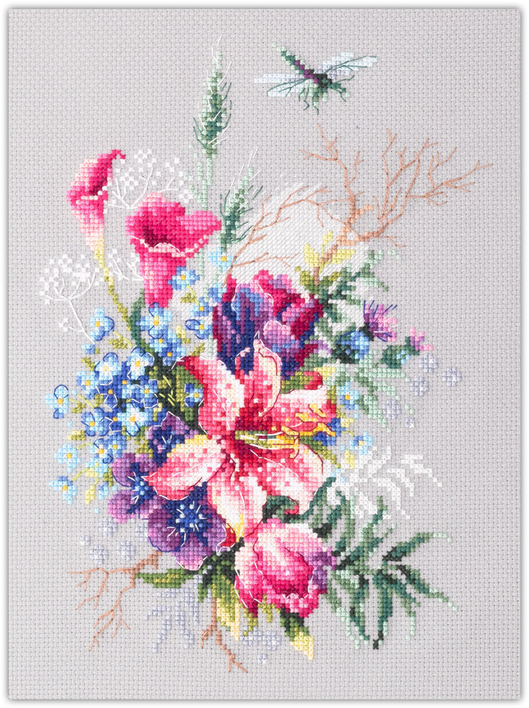 Tikkimiskomplekt Magic Needle "Tulips and Lily" 210-302 цена и информация | Tikkimistarvikud | kaup24.ee