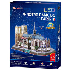 3D пазлы CubicFun Notre Dame De Paris (с LED освещением) 149 деталей цена и информация | Пазлы | kaup24.ee