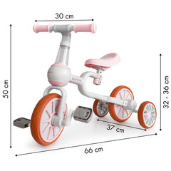 Балансировочный велосипед 4в1 с педалями и боковыми колесами цена и информация | Балансировочные велосипеды | kaup24.ee