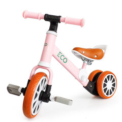 Балансир трехколесный с педалями 2в1, розовый цена и информация | Балансировочные велосипеды | kaup24.ee