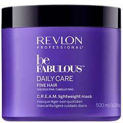 Õrn mask Revlon Professional Be Fabulous Daily Care Fine Hair Cream Lightweight 500 ml hind ja info | Maskid, õlid, seerumid | kaup24.ee