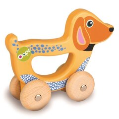 Деревянная игрушка на колесиках Oops Dog 17008.22 цена и информация | Drewniana Wieża Piramida Kura Nakładanie Kolorowych Kwadratów LD-15 15276 | kaup24.ee