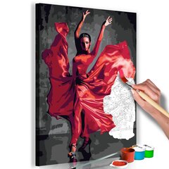 Maalimine numbrite järgi Punane kleit 40x60 cm hind ja info | Maalid numbri järgi | kaup24.ee