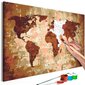 Maalimine numbrite järgi Maailmakaart (Maa värvid) 60x40 cm hind ja info | Maalid numbri järgi | kaup24.ee