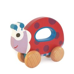 Деревянная игрушка на колесиках Oops Ladybug 17008.22 цена и информация | Drewniana Wieża Piramida Kura Nakładanie Kolorowych Kwadratów LD-15 15276 | kaup24.ee