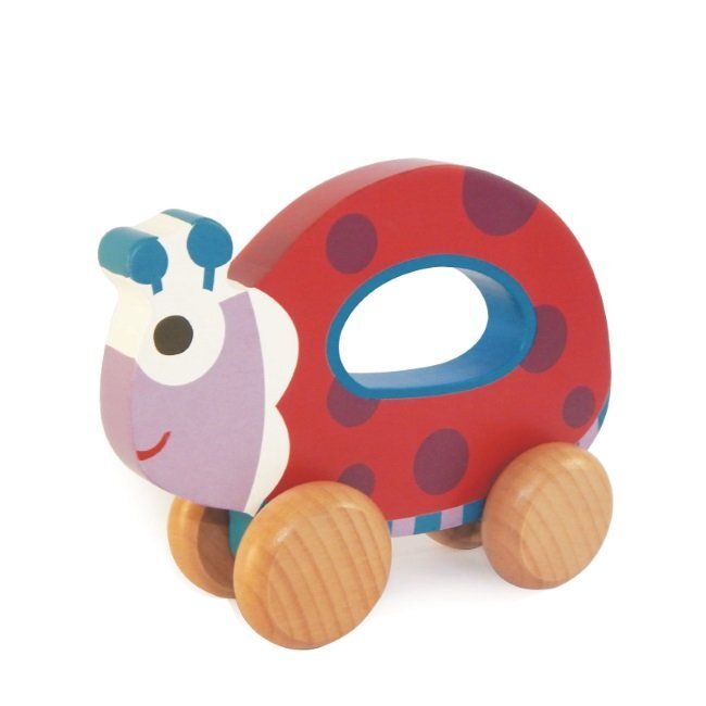 Puidust mänguasi ratastel Oops Ladybug 17008.22 цена и информация | Imikute mänguasjad | kaup24.ee