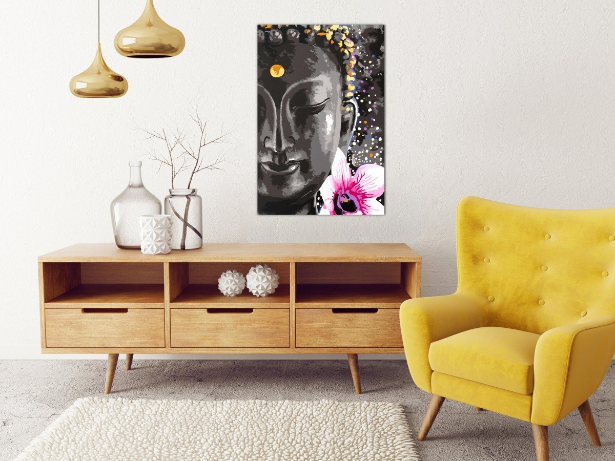 Tee ise - maal lõuendil - Buddha ja lill 40x60 cm hind ja info | Maalid numbri järgi | kaup24.ee