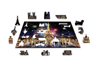 Puidust kujunditega pusle Wooden City Pariisi öö, 505 tk цена и информация | Пазлы | kaup24.ee