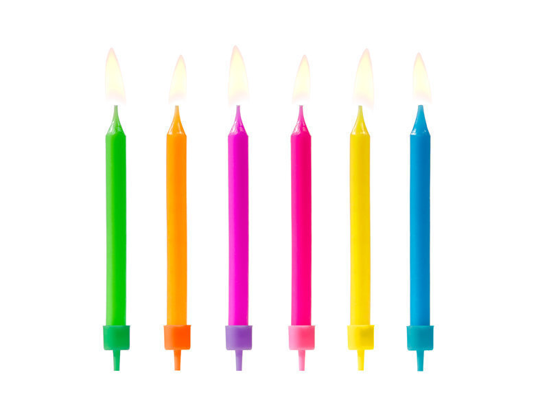 Sünnipäevaküünlad Colourful mix, 6,5 cm, 6 tk. hind ja info | Peokaunistused | kaup24.ee