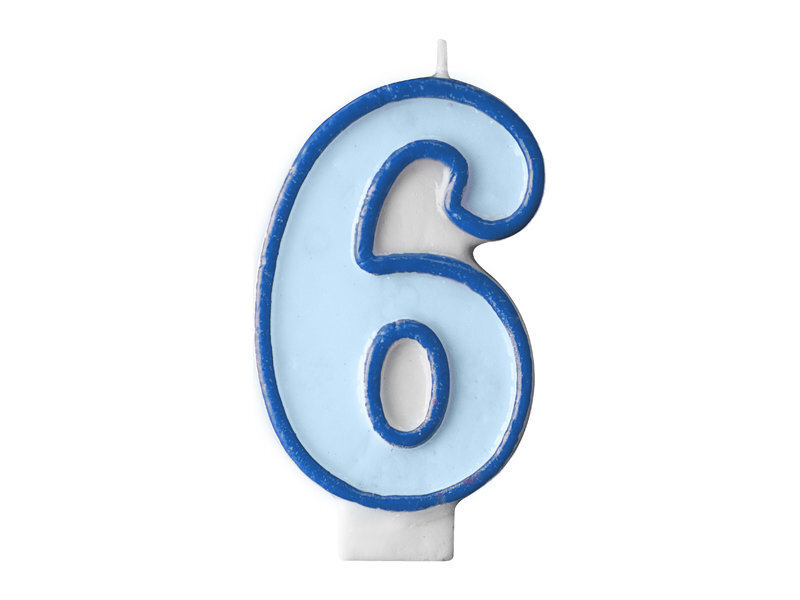 Sünnipäevaküünlad Number 6, sinine, 7 cm, 24 tk. цена и информация | Peokaunistused | kaup24.ee