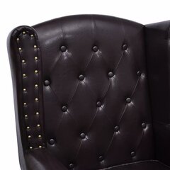 Кресло для отдыха с скамейкой для ног Chesterfield, коричневое цена и информация | Кресла в гостиную | kaup24.ee