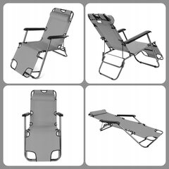 Lamamistool Goliat BS-069, hall metall hind ja info | Päevitustoolid | kaup24.ee